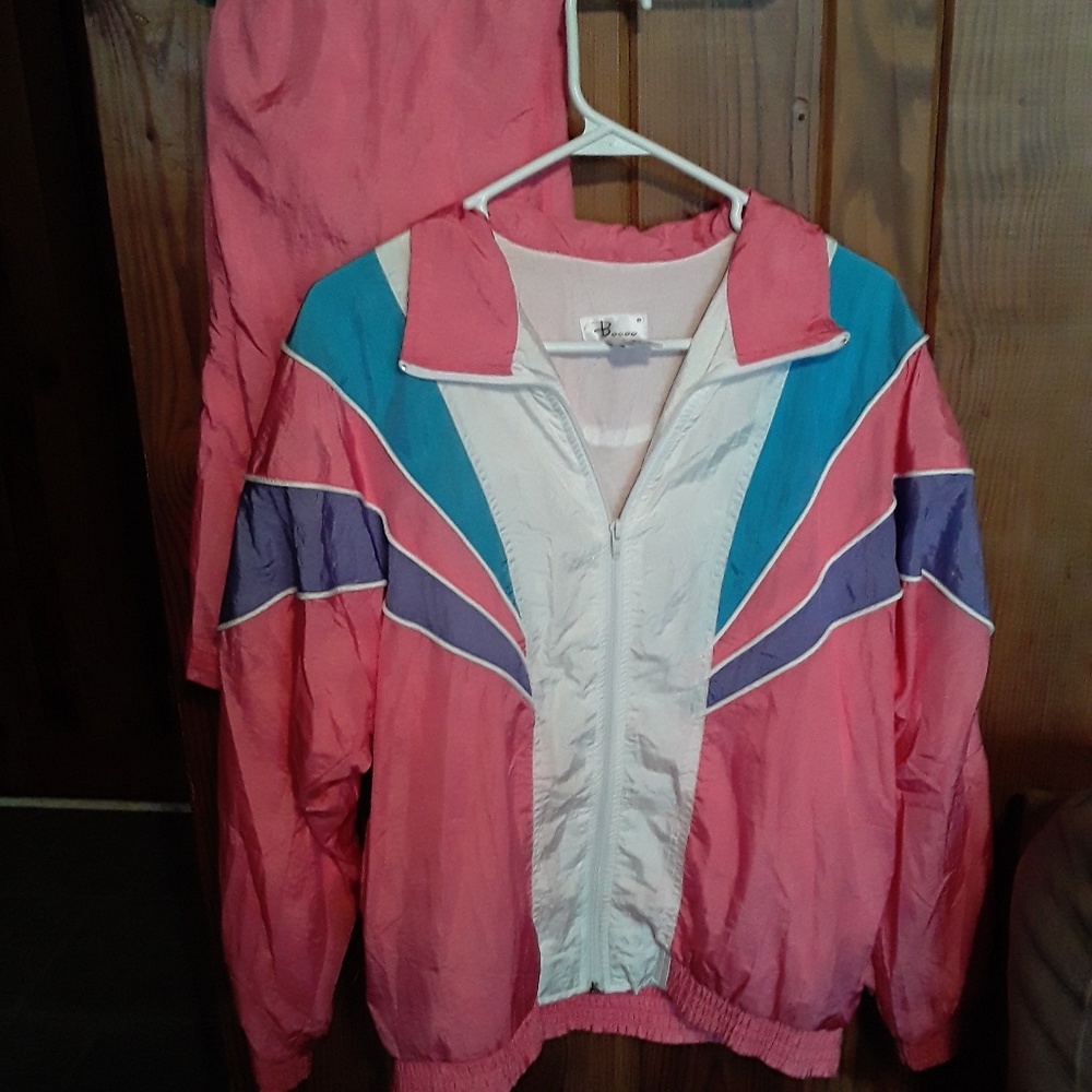 Womens vintage windbreaker suit